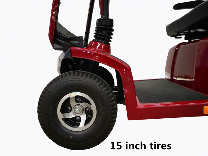 Gran tamaño 4 ruedas scooter de movilidad eléctrica con techo para discapacitados hombre rojo 2