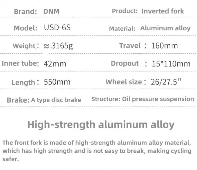 Dnm USD-6s Enduro Moutain Bike Suspensión aérea invertida Tenedor Suspensión frontal Tenedores de 160 mm Viaje 2