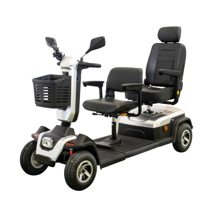 Scooter eléctrico de movilidad de 950W de dos asientos con freno magnético eléctrico para viajes al aire libre blanco 0