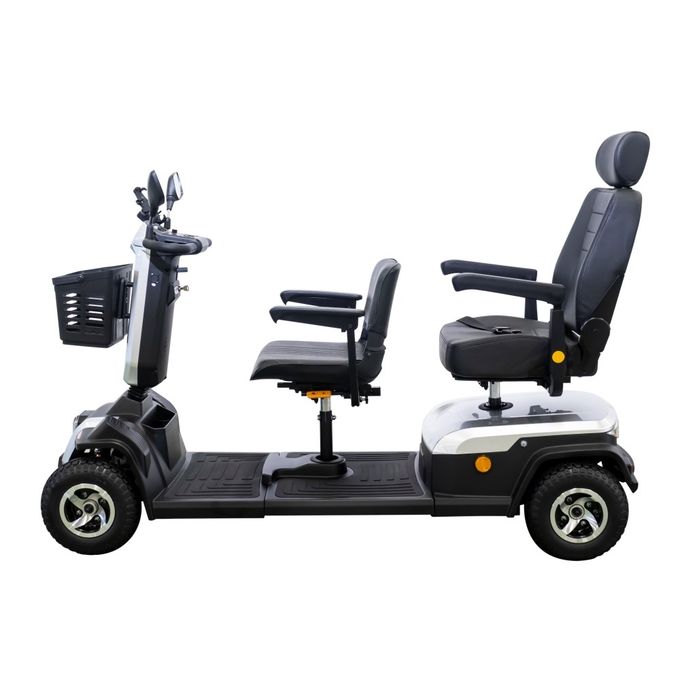 Scooter eléctrico de movilidad de 950W de dos asientos con freno magnético eléctrico para viajes al aire libre blanco 1