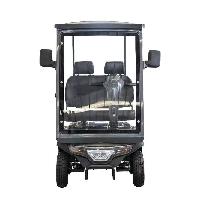 Scooter de movilidad eléctrica de doble asiento de 4 ruedas de golf con deslizadores y reposacabezas con iluminación LED de pantalla LCD 2