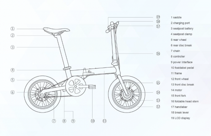 CE 16" Bicicleta plegable eléctrica / Bicicleta 200-250w Batería de litio sin escobillas Alimentada 0