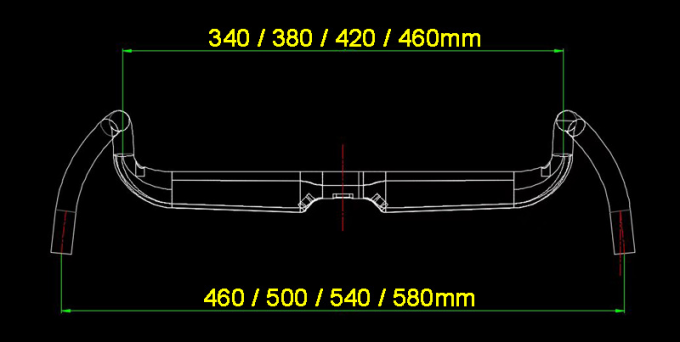 el descenso del manillar 80MM/65M M del camino de la fibra de carbono de 31.8m m/la barra señalada por medio de luces alcance termina negro 9