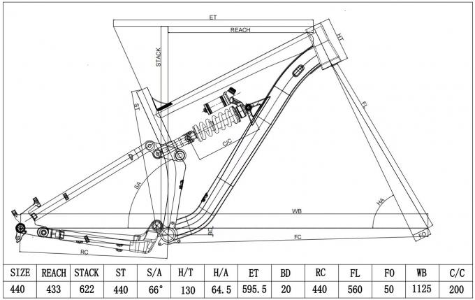 Enduro/am Suspensión Bicicleta de montaña Cuadro de suspensión completa 17 Tamaño del marco Cables internos 9